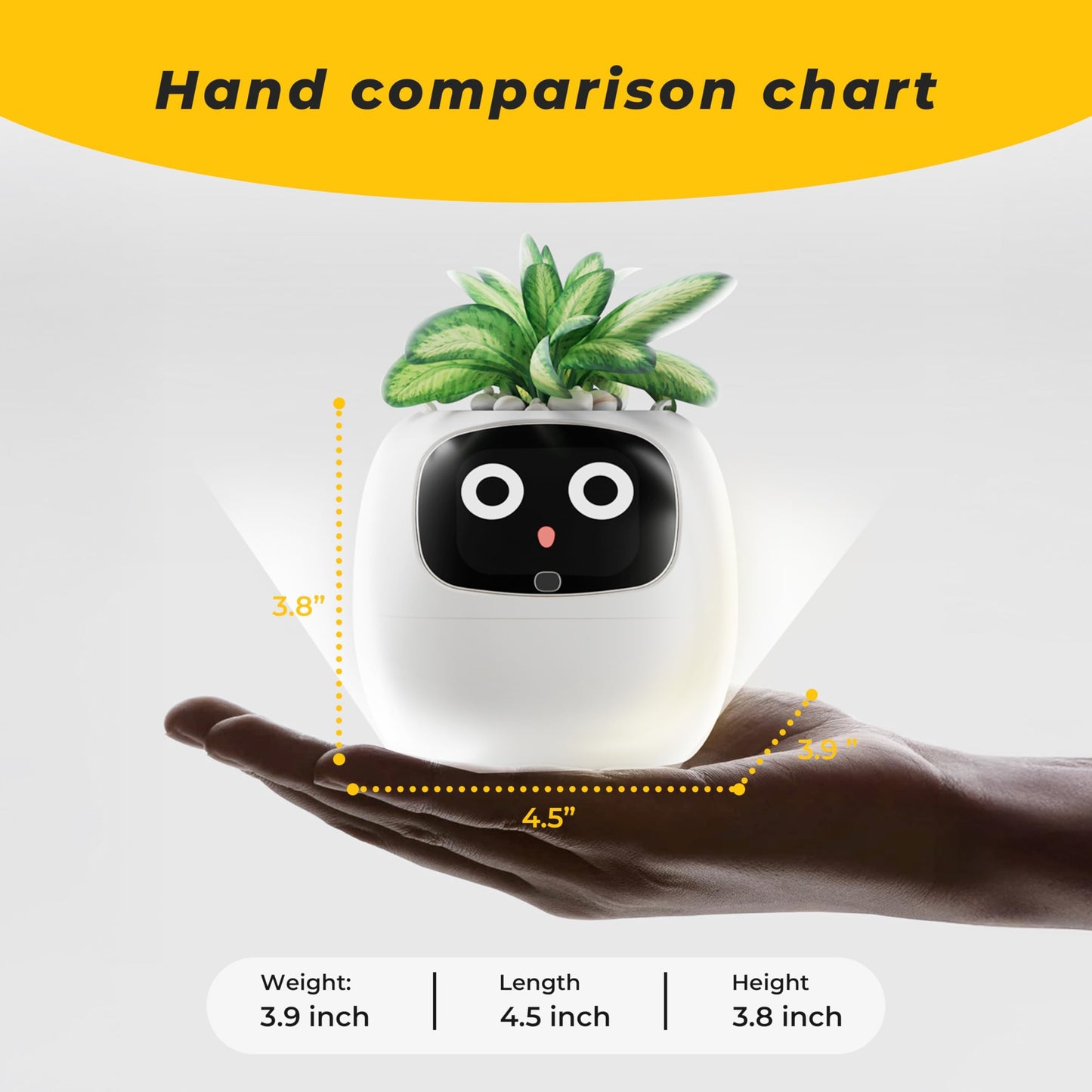 Plantagotchi AI Plant Pot with Expression - Smart Planter Robot Guidance on Plant Companion with Rich Gesture Interaction, Desk Setup Gift (Green)