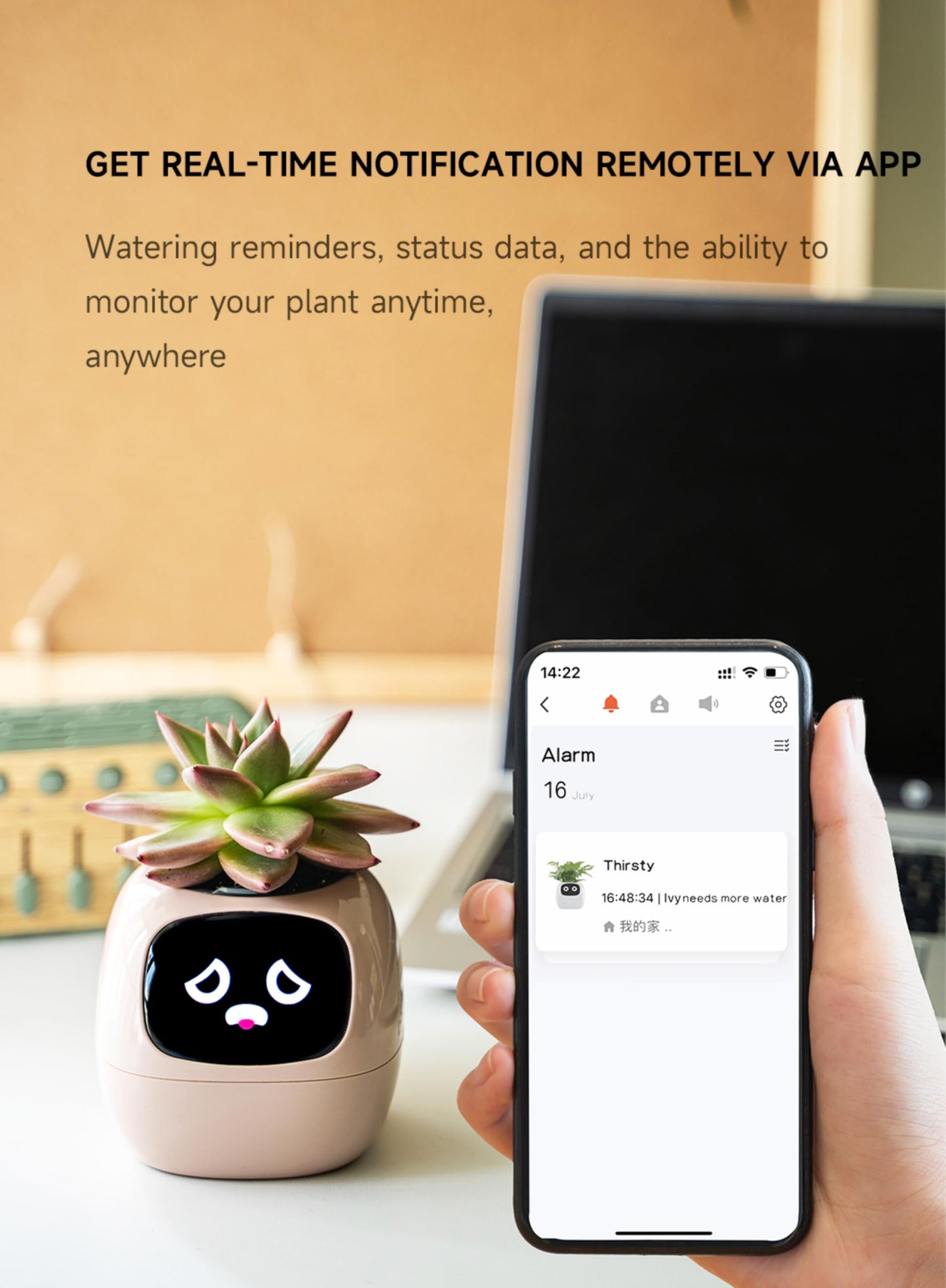 Plantagotchi AI Plant Pot with Expression - Smart Planter Robot Guidance on Plant Companion with Rich Gesture Interaction, Desk Setup Gift (Green)